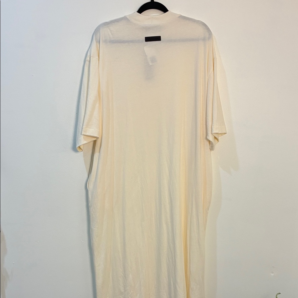 Essentials Womens Short Sleeve Maxi Dress in Cream with pockets - Picture 6 of 12